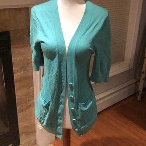 Banana Republic Small Teal Short Sleeve Cardigan